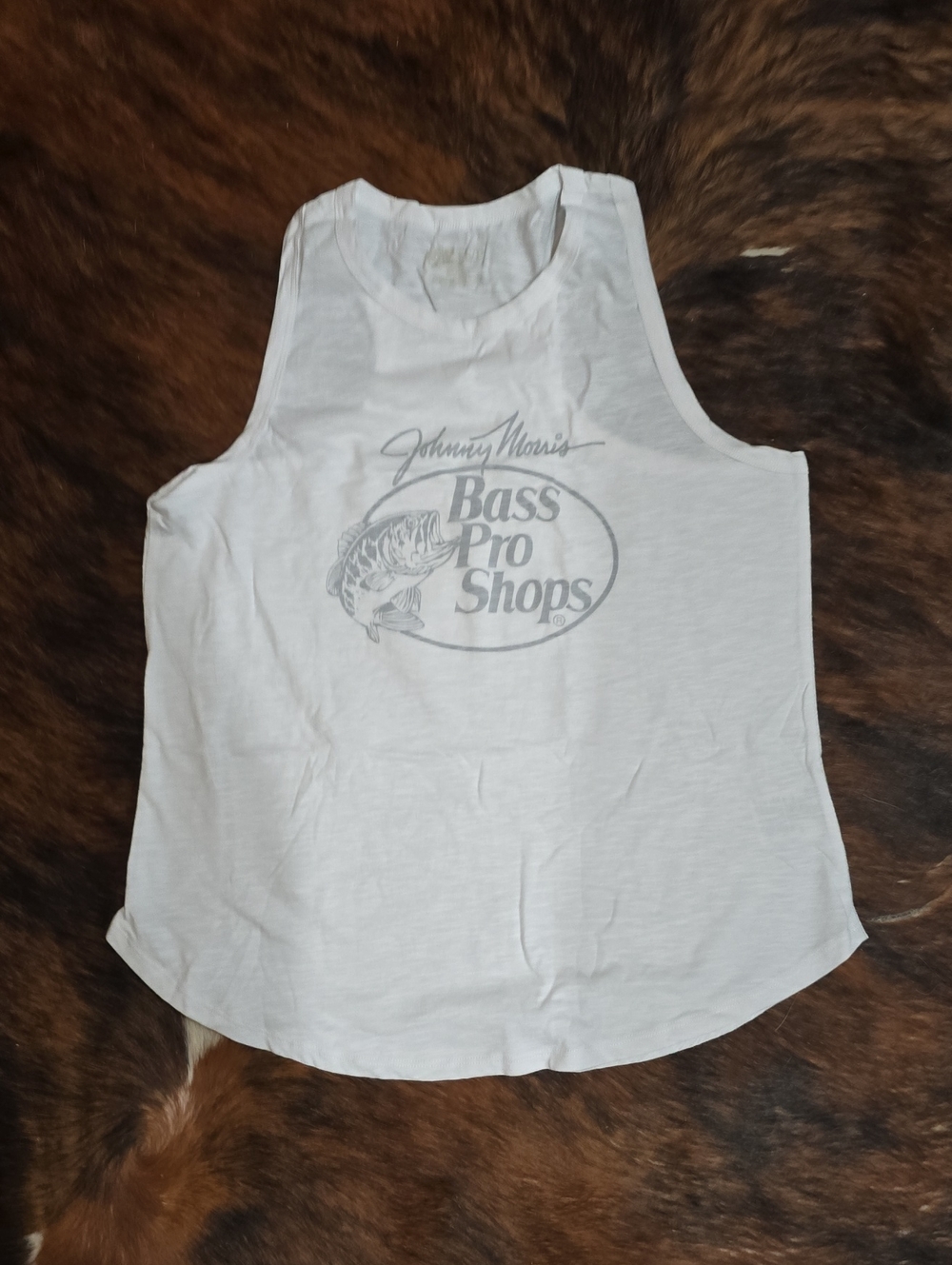 Bass Pro Shops White Graphic Tank with Fish Logo